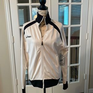 ASICS Warm Up Jacket. Black and White.
